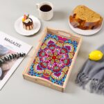 Diamond Art Kits for Adults Wooden Serving Trays with Handles, 5D Diamond Painting Big Gem Arts and Craft Gifts Trays Decor Gift Home Decor 9.8x13.8 Inches Mandala - Imagen 7