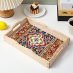 Diamond Art Kits for Adults Wooden Serving Trays with Handles, 5D Diamond Painting Big Gem Arts and Craft Gifts Trays Decor Gift Home Decor 7.8x11.8 Inches Bohemia B - Imagen 7