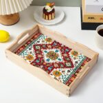 Diamond Art Kits for Adults Wooden Serving Trays with Handles, 5D Diamond Painting Big Gem Arts and Craft Gifts Trays Decor Gift Home Decor 12.2x16.1 Inches Bohemia B – Bild 8