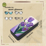 Flower Diamond Art Eyeglasses Case Kits for Adults Small Gem Art Paint by Diamonds Dots DIY for Beginner Women Suitable for Storing and Protecting Glasses - Image 2
