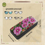 Flower Diamond Art Eyeglasses Case Kits for Adults Small Gem Art Paint by Diamonds Dots DIY for Beginner Women Suitable for Storing and Protecting Glasses - Gambar 2