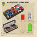 Flower Diamond Art Eyeglasses Case Kits for Adults Small Gem Art Paint by Diamonds Dots DIY for Beginner Women Suitable for Storing and Protecting Glasses — изображение 4