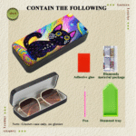 Cat Diamond Art Eyeglasses Case Kits for Adults Small Gem Art Paint by Diamonds Dots DIY for Beginner Women Suitable for Storing and Protecting Glasses - Gambar 4