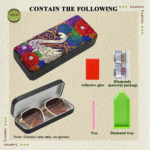 Diamond Art Eyeglasses Case Kits for Adults Small Gem Art Paint by Diamonds Dots DIY for Beginner Women Suitable for Storing and Protecting Glasses - Image 4