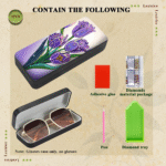 Flower Diamond Art Eyeglasses Case Kits for Adults Small Gem Art Paint by Diamonds Dots DIY for Beginner Women Suitable for Storing and Protecting Glasses - Image 4
