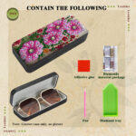 Flower Diamond Art Eyeglasses Case Kits for Adults Small Gem Art Paint by Diamonds Dots DIY for Beginner Women Suitable for Storing and Protecting Glasses - Gambar 4