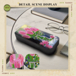 Flower Diamond Art Eyeglasses Case Kits for Adults Small Gem Art Paint by Diamonds Dots DIY for Beginner Women Suitable for Storing and Protecting Glasses - Image 5
