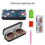 Flower Diamond Art Eyeglasses Case Kits for Adults Small Gem Art Paint by Diamonds Dots DIY for Beginner Women Suitable for Storing and Protecting Glasses – Image 3