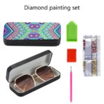 Abstract Diamond Art Eyeglasses Case Kits for Adults Small Gem Art Paint by Diamonds Dots DIY for Beginner Women Suitable for Storing and Protecting Glasses - Imagen 5