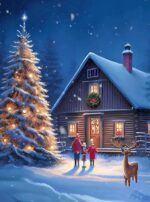 Christmas Style Diamond Painting Kits for Adults Full Round Drill for Adults Beginner DIY Craft Gifts Home Wall Decoration 11.8x15.7 Inches