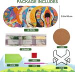 6 PCS Diamond Art Coasters Kits, Small Diamond Painting Coasters, Fall Diamond Art Kits for Adults Beginners, Arts and Crafts Supplies Item Sets with Holder Duck Style - Image 3