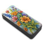 Flower Diamond Art Eyeglasses Case Kits for Adults Small Gem Art Paint by Diamonds Dots DIY for Beginner Women Suitable for Storing and Protecting Glasses