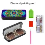 Mandala Diamond Art Eyeglasses Case Kits for Adults Small Gem Art Paint by Diamonds Dots DIY for Beginner Women Suitable for Storing and Protecting Glasses – Image 3