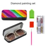 Abstract Diamond Art Eyeglasses Case Kits for Adults Small Gem Art Paint by Diamonds Dots DIY for Beginner Women Suitable for Storing and Protecting Glasses - Image 4