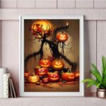 Halloween Style Diamond Painting Kits for Adults Full Round Drill for Adults Beginner DIY Craft Gifts Home Wall Decoration 11.8x15.7 Inches – Image 5