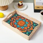 Diamond Art Kits for Adults Wooden Serving Trays with Handles, 5D Diamond Painting Big Gem Arts and Craft Gifts Trays Decor Gift Home Decor 9.8x13.8 Inches Mandala E — изображение 6