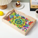 Diamond Art Kits for Adults Wooden Serving Trays with Handles, 5D Diamond Painting Big Gem Arts and Craft Gifts Trays Decor Gift Home Decor 7.8x11.8 Inches - Afbeelding 6