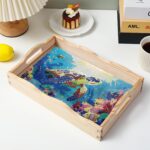 Diamond Art Kits for Adults Wooden Serving Trays with Handles, 5D Diamond Painting Big Gem Arts and Craft Gifts Trays Decor Gift Home Decor 7.8x11.8 Inches Turtle A — изображение 6