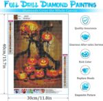 Halloween Style Diamond Painting Kits for Adults Full Round Drill for Adults Beginner DIY Craft Gifts Home Wall Decoration 11.8x15.7 Inches – Image 2