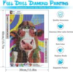 Animal Style Diamond Painting Kits for Adults Full Round Drill for Adults Beginner DIY Craft Gifts Home Wall Decoration 11.8x15.7 Inches - Gambar 2