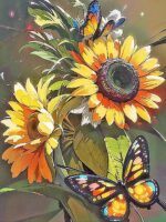 Flower Diamond Painting Kits for Adults Full Round Drill for Adults Beginner DIY Craft Gifts Home Wall Decoration 11.8x15.7 Inches