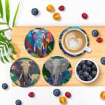 6PCS Elephant Diamond Art Coasters, Small Diamond Painting Kits for Adults Beginners Women, Gem Art Coasters with Holder, Funny Arts Supplies for Home Decor - Image 4