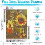 Flower Diamond Painting Kits for Adults Full Round Drill for Adults Beginner DIY Craft Gifts Home Wall Decoration 11.8x15.7 Inches – Image 4