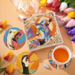 6 PCS Diamond Art Coasters Kits, Small Diamond Painting Coasters, Fall Diamond Art Kits for Adults Beginners, Arts and Crafts Supplies Item Sets with Holder Duck Style - Image 5