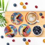 6 PCS Diamond Art Coasters Kits, Small Diamond Painting Coasters, Fall Diamond Art Kits for Adults Beginners, Arts and Crafts Supplies Item Sets with Holder Duck Style - Image 4
