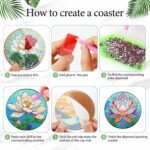 6 PCS Small Diamond Art Coasters Kits, Diamond Painting Coasters, Fall Diamond Art Kits for Adults Beginners, Arts and Crafts Item Sets with Holder for Drinks. Flowers – Image 3