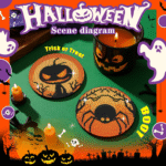 8PCS Halloween Diamond Art Coasters Set Small Diamond Painting Kits for Adults Beginners Women Round Full Drill Diamond Coasters with Holder Funny Arts Supplies for Party - Imagen 5