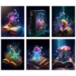 Abstract Style 6PCS Diamond Painting Kits for Adults Full Round Drill for Adults Beginner DIY Craft Gifts Home Wall Decoration 11.8x15.7 Inches