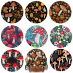 Mushroom Diamond Art Coasters Small Diamond Painting Kits for Adults 8PCS Diamond Dots Round Full Drill Diamond Coasters with Holder Easy Art Crafts for Beginners Women