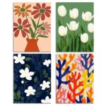 Flower 4PCS Diamond Painting Kits for Adults Full Round Drill for Adults Beginner DIY Craft Gifts Home Wall Decoration 11.8x15.7 Inches