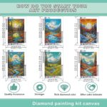 Landscape 6PCS Diamond Painting Kits for Adults Full Round Drill for Adults Beginner DIY Craft Gifts Home Wall Decoration 11.8x15.7 Inches - Image 2