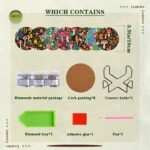 Mushroom Diamond Art Coasters Small Diamond Painting Kits for Adults 8PCS Diamond Dots Round Full Drill Diamond Coasters with Holder Easy Art Crafts for Beginners Women – Image 3