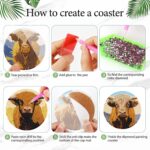 8PCS Cow Diamond Art Coasters Small Diamond Painting Kits for Adults Beginners Women Gem Art Coasters with Holder Funny DIY Crafts for Home Decor - Image 3