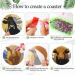 6PCS Cow Diamond Art Coasters, Small Diamond Painting Kits for Adults Beginners Women, Gem Art Coasters with Holder, Funny Arts Supplies for Home Decor - Image 3