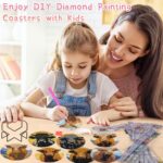 8PCS Cow Diamond Art Coasters Small Diamond Painting Kits for Adults Beginners Women Gem Art Coasters with Holder Funny DIY Crafts for Home Decor - Image 4