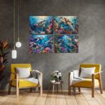 Turtle 4PCS Diamond Painting Kits for Adults Full Round Drill for Adults Beginner DIY Craft Gifts Home Wall Decoration 11.8x15.7 Inches – Image 6