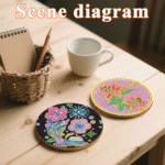 Flowers Diamond Painting Coaster with Holder 5D Diamond Art Kits for Adults Round Full Drill Beginners 6PCS Gem Dots Craft Arts DIY Supplies Party Home Decor - immagine 5