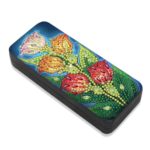Flower Diamond Art Eyeglasses Case Kits for Adults Small Gem Art Paint by Diamonds Dots DIY for Beginner Women Suitable for Storing and Protecting Glasses