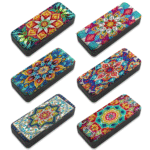 6PCS Mandala Diamond Art Eyeglasses Case Kits for Adults Small Gem Art Paint by Diamonds Dots DIY for Beginner Women Suitable for Storing and Protecting Glasses