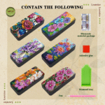 6PCS Flower Diamond Art Eyeglasses Case Kits for Adults Small Gem Art Paint by Diamonds Dots DIY for Beginner Women Suitable for Storing and Protecting Glasses - Image 4