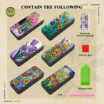 6PCS Flower Diamond Art Eyeglasses Case Kits for Adults Small Gem Art Paint by Diamonds Dots DIY for Beginner Women Suitable for Storing and Protecting Glasses - Image 4