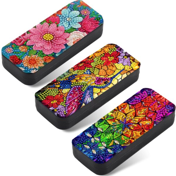 Flower diamond art eyeglasses case design