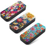 3PCS Flower Diamond Art Eyeglasses Case Kits for Adults Small Gem Art Paint by Diamonds Dots DIY for Beginner Women Suitable for Storing and Protecting Glasses