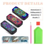 3PCS Mandala Diamond Art Eyeglasses Case Kits for Adults Small Gem Art Paint by Diamonds Dots DIY for Beginner Women Suitable for Storing and Protecting Glasses - Image 5