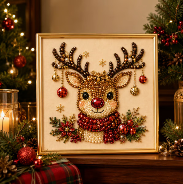Reindeer Diamond Painting - Detailed View