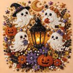 Pearl Diamond Art Kits for Adults,Halloween Ghost Diamond Painting Kit